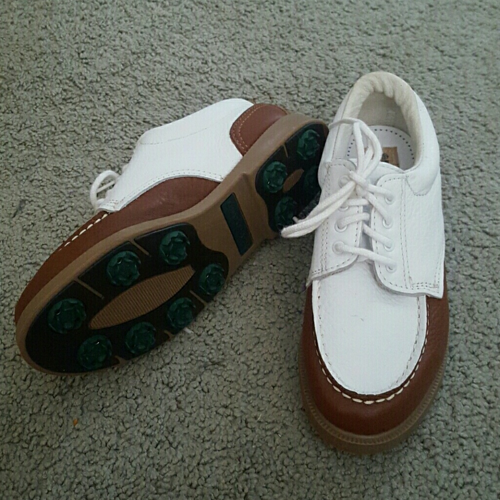 Eastland Leather Golf Saddle Shoes with Spikes